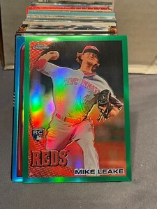 2010 Topps Chrome Wrapper Redemption Green Refractors #176 Mike Leake/599!
