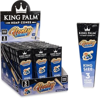 King Palm | King Size | Honey Berry | 3 por paquete | 30 pack Display Foto 1 de 4