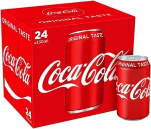Coca Cola Red Original Cans 330ml Cans Classic Coke Soft Drinks - Picture 1 of 5