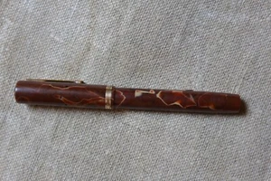 PLUMA ESTILOGRÁFICA WATERMAN IDEAL 94 de colección - mármol marrón - IDEAL 4 doradas nueva en caja - Imagen 1 de 22