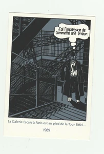 TARDI carte sérigraphie escale 1989 tour Eiffel bleu - Picture 1 of 2