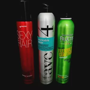 Lot of 3 Hairspray - Garnier STRONG , Sexyhair INTENSE, Fave 4 MEDIUM *READ* - Picture 1 of 7