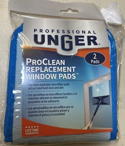 Unger Professional ProClean Window Cleaning Replacement Pads 2 Pack Lifetime War - Picture 1 of 15