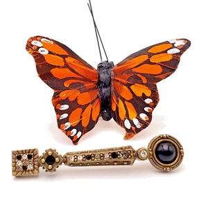 Patricia Locke Victorian Bar Pin - Swarovski Onyx Black & White Collection - Picture 1 of 13
