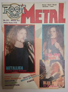 ROCK POP METAL #211 MARCH 1989 MEXICAN MAGAZINE, METALLICA/SKID ROW/KING DIAMOND - Picture 1 of 8