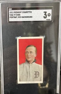 1909 T206 TY COBB Red Portrait SGC 3 “VG” Piedmont 350/460 Tigers HOF EYE APPEAL - Picture 1 of 5