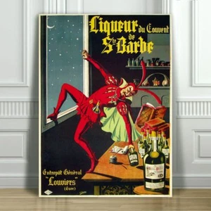 VINTAGE ALCOHOL AD CANVAS ART PRINT POSTER - Liqueur de ste Barbe - 24x16" - Bild 1 von 1