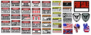 R/C 1/10 Scale Warning Body Decal Stickers SHEET OEM Crawler Graphic Off Road RC - Picture 1 of 4