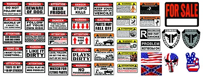 RC 1/10 Scale Warning Decal Stickers Axial Crawler Graphic Garage 1.9 2.2 RC Set - Image 1 of 4