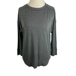 Eileen Fisher graues Sweatshirt Waffelstrick Kontrast kastig bequem weich Gr. S - Bild 1 von 10