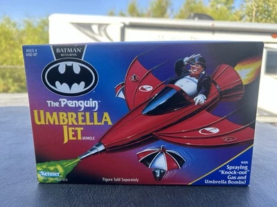 1991 Kenner Batman Returns Penguin Umbrella Jet Vehicle New In Sealed Box - Image 1 of 4