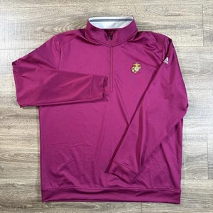 Adidas 1/4 Zip Herren XL lila Golf Performance Tech USMC Logo Marine Corp Stretch - Bild 1 von 13
