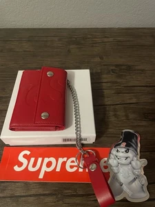 SUPREME LEATHER CHAIN WALLET RED - Picture 1 of 3