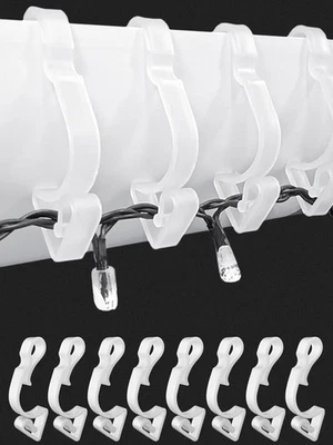 DIAMOND TRADERS 80 Large Gutter Hooks Clips for Christmas LED Fairy Icicle Lights Outdoor White