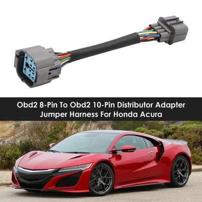 Obd2 8-Pin To Obd2 10-Pin Distributor Adaptateur Jumper Harnais Pour Honda A - Photo 1/4
