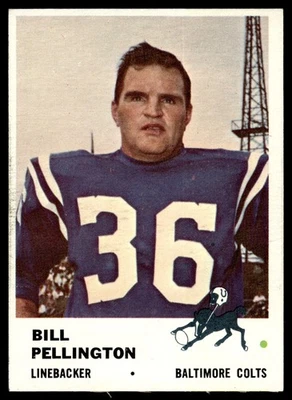 1961 Fleer Bill Pellington #36 Baltimore Colts HIGHER GRADE NO CREASES - Image 1 of 2