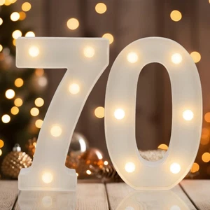 Decorative Led Light Up Numbers, 70th Birthday Decorations, Warm White Led Nu... - Bild 1 von 7