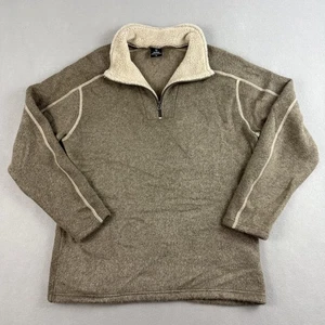 Suéter KUHL Para Hombres XL Marrón Alfpaca Vellón Cuarto Cremallera Pullover Cuello Sherpa - Imagen 1 de 13