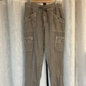 American Eagle Women’s 12S Cargo Pants Linen Blend Airy Beachy Gorpcore Olive - Picture 1 of 12