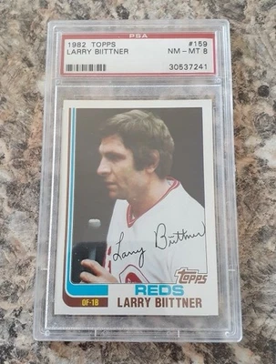1982 Topps #159 Larry Biittner PSA NM-MT 8! Reds - Image 1 of 2