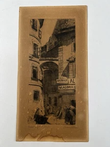 Marie Adler etching “Griechengasse, Wien” Vienna street scene, signed, damage - Picture 1 of 13