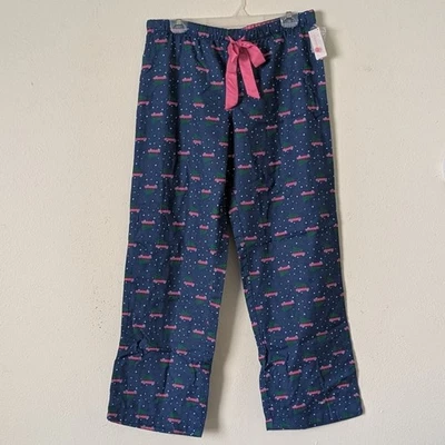Pantalones de pijama Xhilaration Navidad para mujer Lg azul marino y rosa franela de algodón Foto 1 de 4