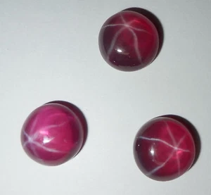 Transparent Star Ruby Round 12x12 mm Cabochon 6 Rayed Lab-created 10 pieces Lot - Picture 1 of 9