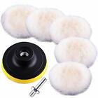 SIQUK 7 Pieces Wool Polishing Buffing Pads Set with 4Inch Woolen Waxing Pads New