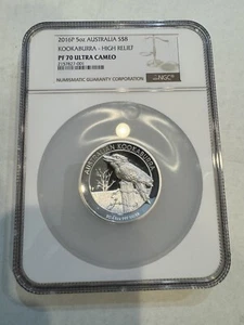 2016-P Australia $8 Silver High Relief Kookaburra 5 oz NGC PF 70 Ultra Cameo - Picture 1 of 2