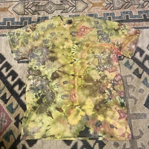 New Yellow Ice Tie Dye T-Shirt Size Medium Hippy - Picture 1 of 5