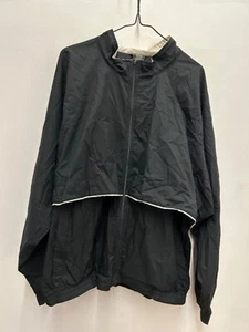 VTG Nike Clima Fit Jacket Mens XXL Black Full Zip Windbreaker Golf Vented - Picture 1 of 10