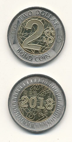 Zimbabwe / Zimbabwe [M82] - 2 Dollars 2018 (2019) UNC - Bond Coin Cover