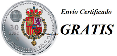 Moneda 30 Euros 2018 Plata Silver 50 Aniversario SM El Rey FNMT 1º Emision • 46.88€