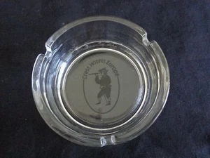 Vintage Ashtray CREST HOTELS EUROPE 4" Clear Glass Black Print - Picture 1 of 4