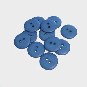 24 Buttons Blue Matte Plastic 2-Hole Sew Through Sewing 18 mm #BL37 - Picture 1 of 5