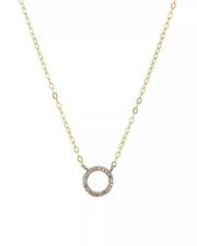 Marc & Marcella Diamond Open Circle Pendant Necklace - Gold / Silver