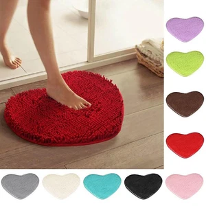 40*30cm Heart Shape Mat Non-slip Living Room Soft Plush Area Rug Home Decoration
