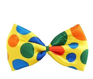 LARGE CLOWN BOW TIE POLKA DOT FANCY DRESS ACCESSORY CLOWN PARTY. - Picture 1 of 1