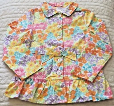 NWT Gymboree Spring Butterfly Blossoms Tulip Pink Flower Trench Coat Girls M 7-8 - Image 1 of 4