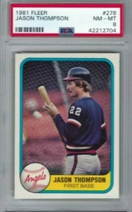1981 Fleer baseball card #278 Jason Thompson, California Angels graded PSA 8 - Picture 1 of 1