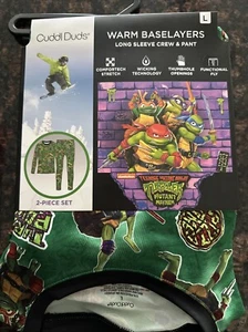 Neu mit Etikett Cuddl Duds Ninja Turtles Jungen große Größe 12/14 warme Baselayer Oberteil + Hose Set - Bild 1 von 3