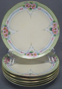 Set of 6 Nippon Hand Painted Cherry Blossoms 7 5/8 Inch Circa 1891-1921 - Picture 1 of 8