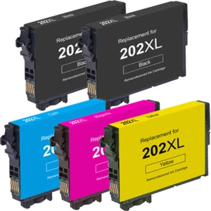 Epson 202XL High-Yield Ink Cartridge Set, 2 Bk, 1 C, 1 M, 1 Y - 5 Pack - Afbeelding 1 van 1