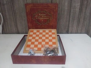 leather chess checkers and backgammon NIB by cardinal - Picture 1 of 2