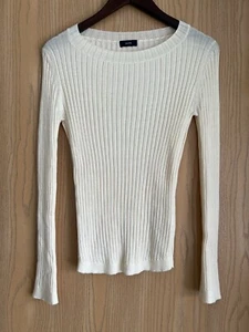 Ships Japan | Women’s SZ Medium | Cream Knit Sweater | Round Neck - Picture 1 of 8