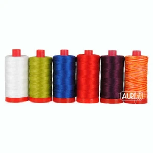 Aurifil Thread 6 LARGE SPOOLS COTTON 12WT (386YDS EA) Fab Sashiko Essentials - Picture 1 of 2