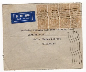 Reino Unido GB Inglaterra Gran Bretaña Correo Aéreo Valparaíso Chile 1931 Perfins Gran Franqueo - Imagen 1 de 2