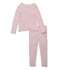 MSRP $25 Sweet Dreams Pink & White Frayed-Hem Pajama Set Pink Size 7/8 NWOT