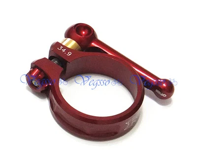 NUEVA ABRAZADERA DE TIJA DE SILLÍN KCNC SC10 LIBERACIÓN RÁPIDA QR 34,9 MM CARRETERA MTB AL7075, ROJA Foto 1 de 4