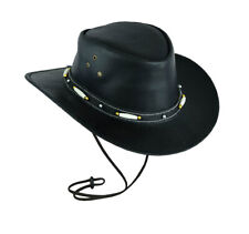 Australian Style Black Classic Western Style Cowboy Leather Hat